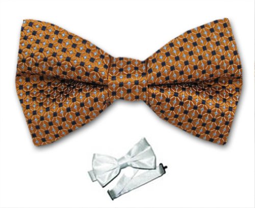 Men's - Orange - Black - Blue - Men's Silk Pre-Tied Bowtie