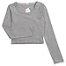 Fashion Womens Long Sleeve Crop Top Round Neck T Shirt Blouse (S, Grey)