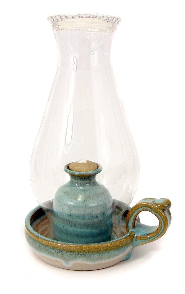 Handmade Pottery Oil Lamp by Hertz Pottery ColorMeTurquoise