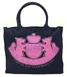 Juicy Couture Large Regal Blue Canvas Glitter Crest Tote Bag