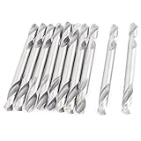 uxcell　ダブルエンドツイストドリルビット　HSS　シルバートーン　直径5.2mm　10個入り