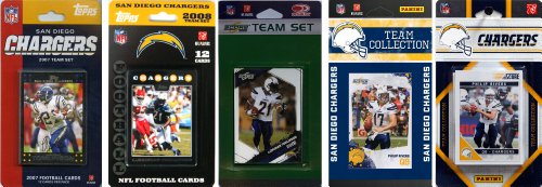 NFL San Diego Chargers Five Different Licensed Trading Card Team Sets