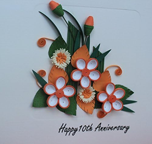 Quilling card - Happy 10th Anniversary card