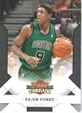 2009 /10 Panini Threads Basketball Card # 61 Rajon Rondo Boston Celtics Mint Condition - Shipped In Protective ScrewDown Display Case!
