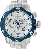 Big Sale Invicta 10792 Reserve Venom Swiss Made Quartz Silver Dial Blue Bezel Stainless Steel Bracelet Watch