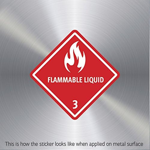Hobby Decal Flammable Liquid Red White Weatherproof Skate Specialty Permane (7 X 7 In)