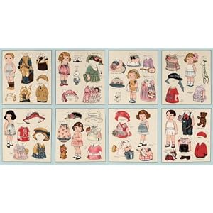 44-Wide-Aunt-Lindy-s-Paper-Dolls-Dolls-Clothes-Panel-Multi-Fabric-By-The-Panel