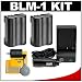 (2) CTA BLM-1 Rechargeable Li-ion Batteries + Mini Battery Charger + Cleaning Kit for Olympus E-30, E-3, E-1, EVOLT E-300, E-330, E-500, E-510 & E-520 Digital SLR Cameras