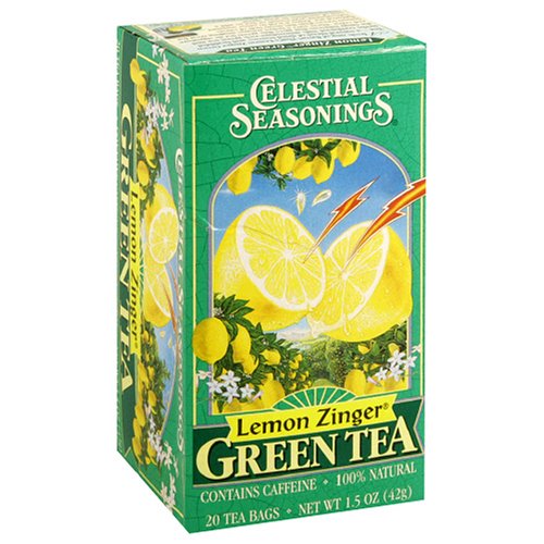 Celestial Seasonings Green Tea, Lemon Zinger, Tea Bags, 20-Count Boxes (Pack of 6) by Celestial Seasonings
