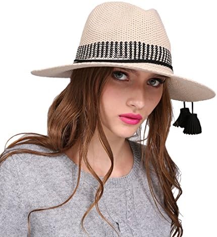Grils Fedora Hats White for Women Black Wide Brim Ladies Fedora Hats