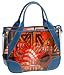 Prada Women's Printed Plastic Handbag with Leather Trim, Cobalto