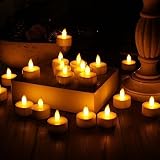 Stunning Flameless LED Tea Light Candles - Realistic Battery-Powered Flameless Candles - Beautiful and Elegant Unscented LED Candles - The Perfect Decoration - (24 Pack) - Fake Candles / Tealights - Divine LEDs