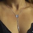 0.80 Carat Pink sapphire and diamond necklace