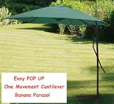 from UKayed  Banana Garden Parasol 3 mtre Green Self standing Garden Umbrella NEW 2012 spec