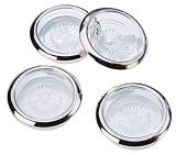 International Silver Silver-Plated Rim Coasters in Velvet Gift Box, Set of 4