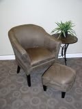 4D Concepts Chair and Ottoman, Beige