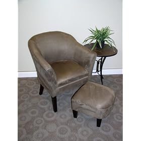 4D Concepts Chair and Ottoman, Beige
