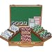 300 11.5G Jackpot Casino Clay Poker Chips w/Genuine Oak Case