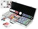 Premium Clay Texas Hold 'em Deluxe Poker Chip Set, 500 Real Clay No Metal Insert 11.5-gram Chips w/3 Free Dealer buttons