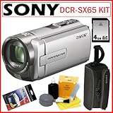 Sony DCR-SX65 DCRSX65 4GB Handycam Camcorder with 70x Zoom in Silver + 4GB  ....