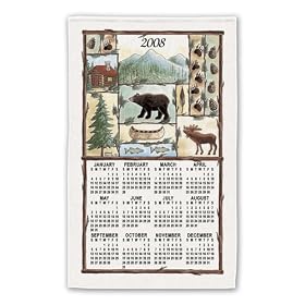 Northern Exposure Moose Bear 2009 Linen Calendar Towel
