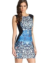 Leopard Print Cotton Sleeveless   Dress With Rhinestones