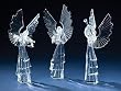 Set of 3 Icy Crystal Christmas Angel Figures with Musical Instruments