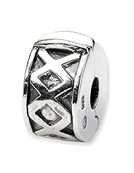 Sterling Silver Hinged X Clip Charm Bead Fits Pandora Chamilia Biagi Bracelet