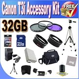 51Y6MP2kKhL. SL160  Top 10 Digital SLR Camera Bundles for February 12th 2012   Featuring : #4: Canon EOS Rebel T3i 18 MP CMOS Digital SLR Camera and DIGIC 4 Imaging with EF S 18 55mm f/3.5 5.6 IS Lens & Canon 55 250IS Lens + 58mm 2x Telephoto lens + 58mm Wide Angle Lens (4 Lens Kit!!!!!!) W/32GB SDHC Memory+ Battery Grip + 2 Extra Batteries + Charger + 3 Piece Filter Kit + UV Filter + Full Size Tripod + Case +Accessory Kit