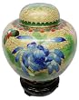 Chinese cloisonne copper body enameled ginger jar, base included, 6"H (1)