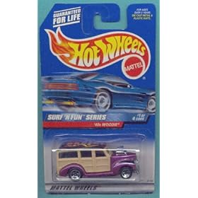 Mattel Hot Wheels 1999 1:64 Scale Surf N Fun Series Purple 40's Woodie Die Cast Car 1 4 by Mattel