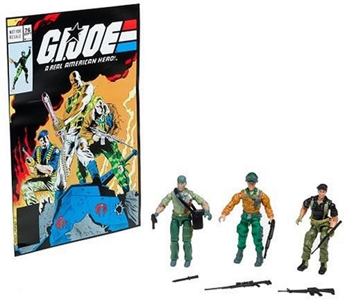 Childrens Toyshop  Toys : GI Joe 3.75 Figure 3-Pack Value Pack #76 Tunnel Rat, General Abernathy and Flint