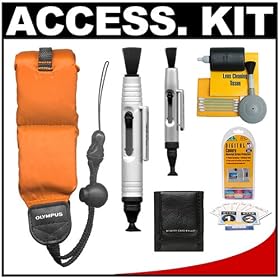 Olympus Floating Camera Strap (Orange) with Accessory Kit for Stylus 770 SW, 790 SW, 850... by Olympus