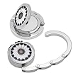 Designer Collection Embossed Mirrored Purse Hook/hanger, Black & White Flower