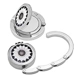 Designer Collection Embossed Mirrored Purse Hook/hanger, Black & White Flower