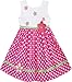 Sunny Fashion Girls Dress Pink Dot Flower Embroidered Sundress