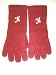 G241, Burgandy Color Angora Wool Gloves Trimmed with Ivory Monogram Letter for Men Women and Teens