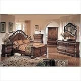 Shevon Panel Bedroom Set in Dark Cherry and Ash Burl Size: Queen
