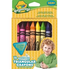 Click here to buy Crayola Beginnings: Washable Triangular Crayons by Binney & Smith.