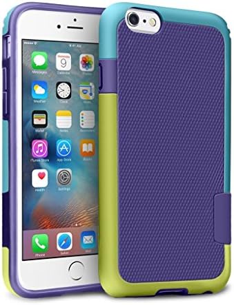 iPhone 6S Case, Viitop [Ultra Hybrid] iPhone 6 / 6S (4.7 Inch) Case Hybrid Best Impact TPU Shockproof Rugged Matte Shell Exact-Fit Dual Protection Silm Back Strips Anti-slip Cover Case [Yellow/Blue]