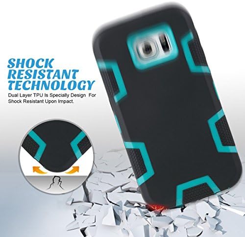 iLuvCell Presents Galaxy S6 Case for Heavy Duty Use and Extreme Shock Absorption. Case Cover for Galaxy S6 2015 with Stylus. (Black/Blue)