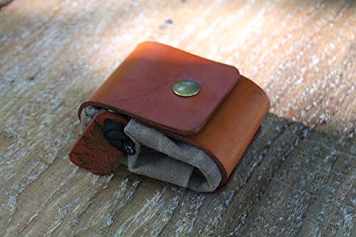 Handmade Leather and Canvas Bushcraft Foraging Pouch, Gathering Bag, Dump Sack, Extra Pocket with Leather Tag