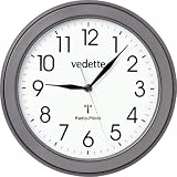 Vedette - VP40002 - Pendule Plastique radio-pilotée - Gris anthracite