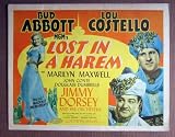  : DM29 Lost In A Harem ABBOTT & COSTELLO terrific '44 TC.  Here's a terrific TITLE lobby card from the original release of LOST IN A HAREM featuring a great image of BUD ABBOTT and LOU COSTELLO. A must for ABBOTT AND COSTELLO collectors.    Lobby card is in EXCELLENT+ condition. No pinholes, no stains, a one-half inch edge tear on the upper border.