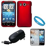 Red Durable Protective Rubberized Crystal Hard Case Cover for AT&T Wireless ....