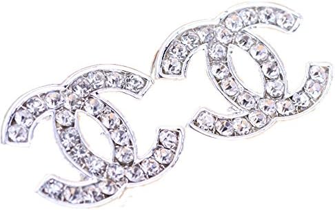 Comos Small Crystal Hollow Letter Parrty Stud Earrings Silver