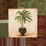 IMAGE OF Potted Palm I MUSEUM WRAP CANVAS Print With Added Heavy BRUSHSTROKES Pamela Smith-Desgrosellier 12x12