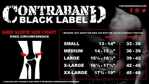 Contraband Black Label 1800 7mm Neoprene Knee Sleeves (Red/Black, Medium)