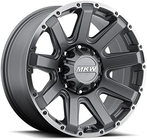 MKW Offroad M94 Satin Grey Wheel with Machined Finish and Machined Outer Ring (18x9"/8x165mm, +10mm offset)