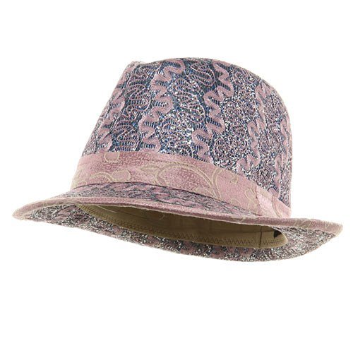 Polyester Lurex Fedora Hat - Purple Pink W19S55F